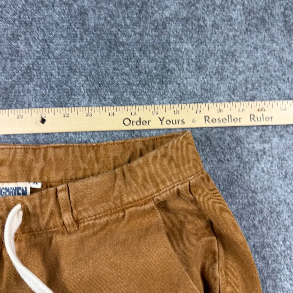 Jungmaven Pants Mens XL Brown Hemp Cotton Drawstring Frayed Hem Sustainable USA